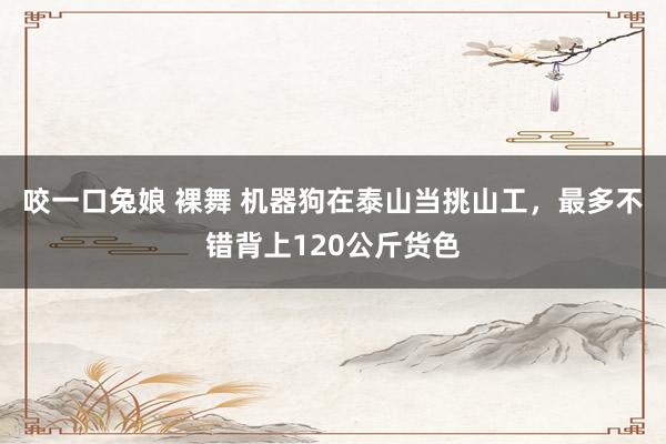 咬一口兔娘 裸舞 机器狗在泰山当挑山工，最多不错背上120公斤货色