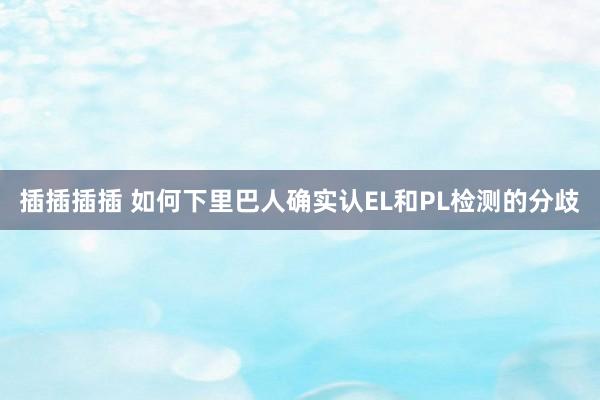 插插插插 如何下里巴人确实认EL和PL检测的分歧