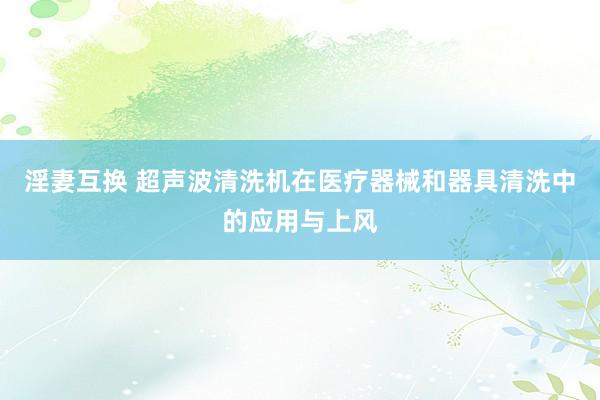 淫妻互换 超声波清洗机在医疗器械和器具清洗中的应用与上风