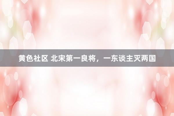 黄色社区 北宋第一良将，一东谈主灭两国