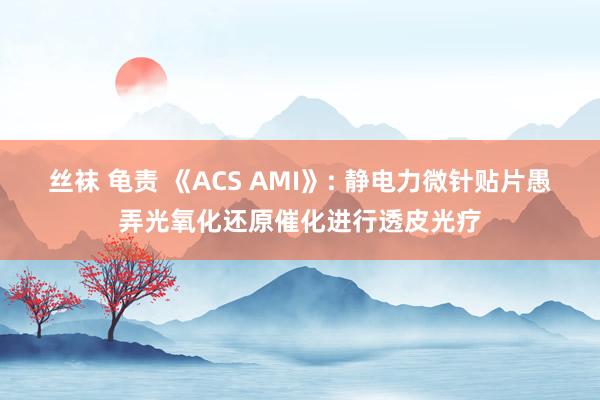 丝袜 龟责 《ACS AMI》: 静电力微针贴片愚弄光氧化还原催化进行透皮光疗