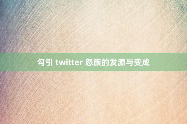 勾引 twitter 怒族的发源与变成