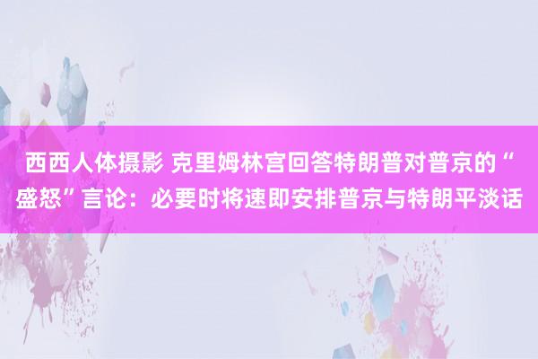 西西人体摄影 克里姆林宫回答特朗普对普京的“盛怒”言论：必要时将速即安排普京与特朗平淡话